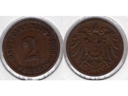 NĚMECKO. 2 Pfennig 1906/D. KM-16