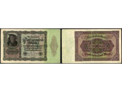NĚMECKO. 50,000 Mark. Ro. 78. 19.11.1922. Série F.