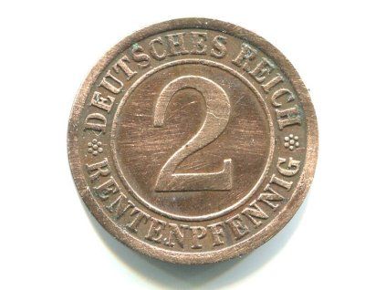 NĚMECKO. 2 Rentenpfennig 1923/A.