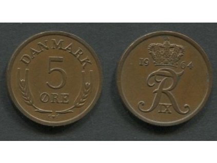 DÁNSKO. 5 öre 1964. KM-848.1