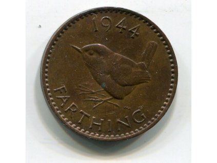 VELKÁ BRITÁNIE. 1 farthing 1944. KM-843