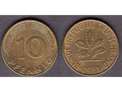 NĚMECKO. 10 pfennig 1981/D.