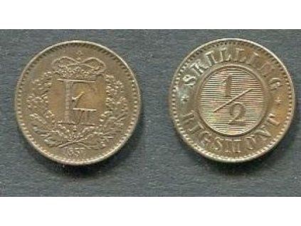 DÁNSKO. 1/2 skilling 1857.