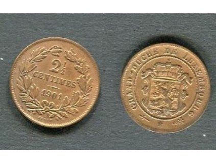 LUCEMBURSKO. 2 1/2 centimes 1901.