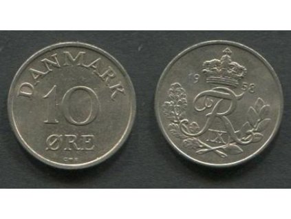 DÁNSKO. 10 öre 1958. KM-841.2