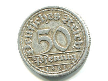NĚMECKO. 50 Pfennig 1921/F.