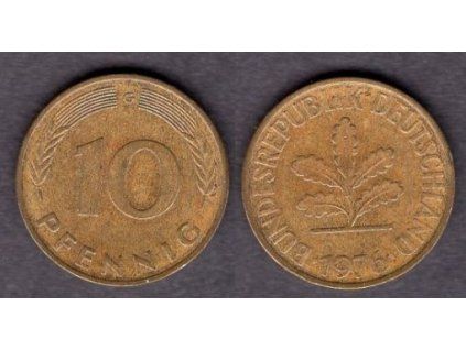 NĚMECKO. 10 pfennig 1976/G.