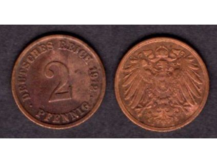 NĚMECKO. 2 Pfennig 1912/J.