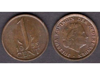 NIZOZEMÍ. 1 cent 1953. KM-180