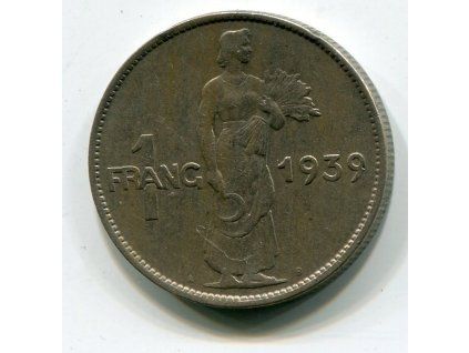 LUCEMBURSKO. 1 franc 1939. KM-44
