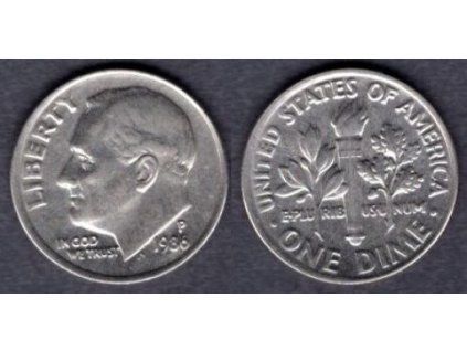 USA. 1 dime 1986/P.