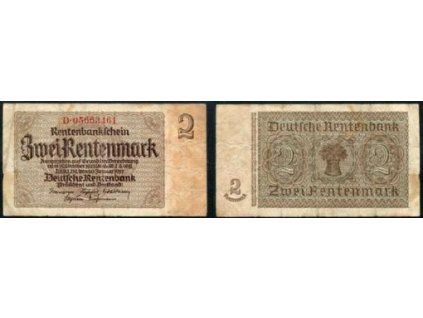 NĚMECKO. 2 Rentenmark. Ro. 167c. 30. 1.1937. Série D.