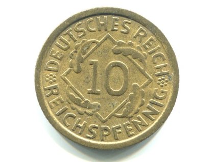 NĚMECKO. 10 Reichspfennig 1935/G.
