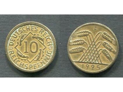 NĚMECKO. 10 Reichspfennig 1925/E.