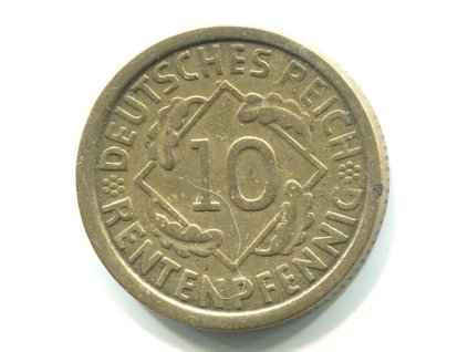 NĚMECKO. 10 Rentenpfennig 1924/G.