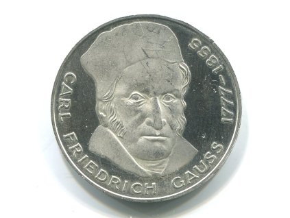 NĚMECKO. 5 Mark 1977/J. Carl Friedrich Gauss. Ag.