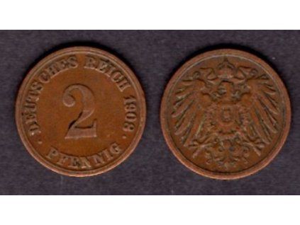 NĚMECKO. 2 Pfennig 1908/A.