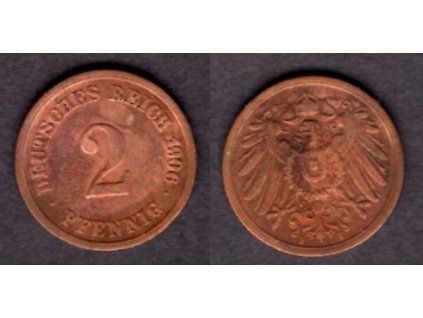NĚMECKO. 2 Pfennig 1906/F. KM-16