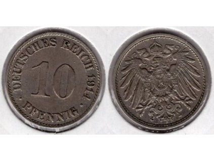 NĚMECKO. 10 Pfennig 1914/A.