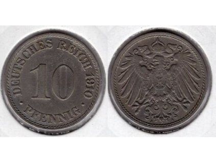 NĚMECKO. 10 Pfennig 1910/A.