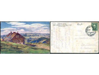 KRÁTKÝ, A.: Pohled z Radhoště do údolí Bečvy. 1925.