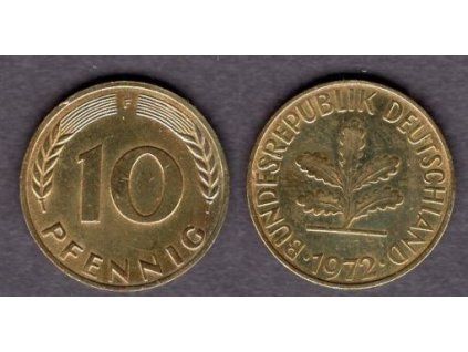 NĚMECKO. 10 pfennig 1972/F.