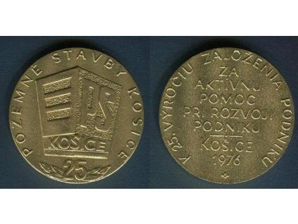 KOŠICE. Pozemné stavby Košice. Za aktívnu pomoc při rozvoji podniku. 1976.