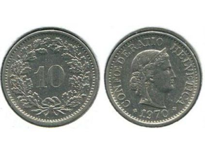 ŠVÝCARSKO. 10 rappen 1970.