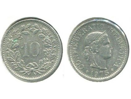 ŠVÝCARSKO. 10 rappen 1975.