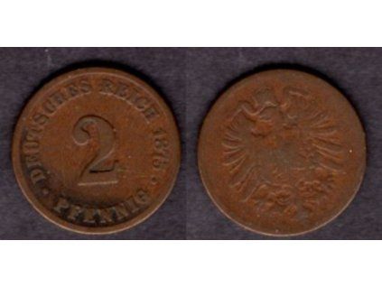 NĚMECKO. 2 Pfennig 1875/B.