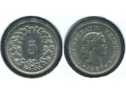 ŠVÝCARSKO. 5 rappen 1967/B.