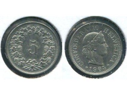ŠVÝCARSKO. 5 rappen 1964/B.