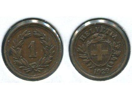 ŠVÝCARSKO. 1 rappen 1929.