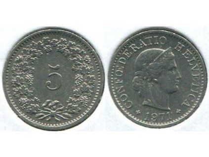 ŠVÝCARSKO. 5 rappen 1971.