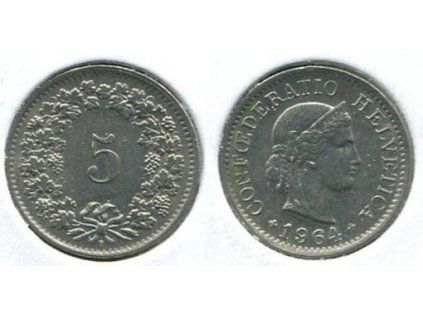 ŠVÝCARSKO. 5 rappen 1964/B.