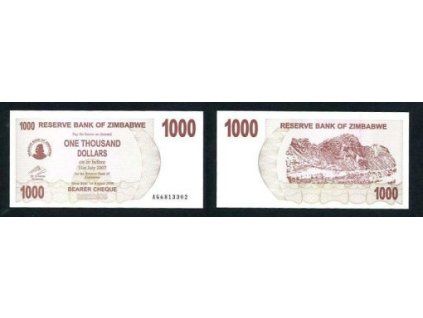 ZIMBABWE. 1.000 dollars 2007.