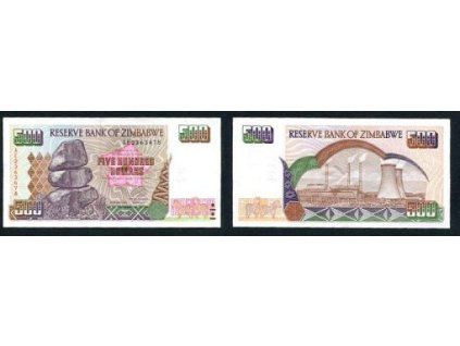 ZIMBABWE. 500 dollars 2001.