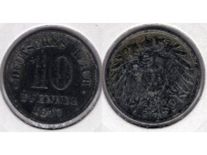 NĚMECKO. 10 Pfennig 1917. KM-26.