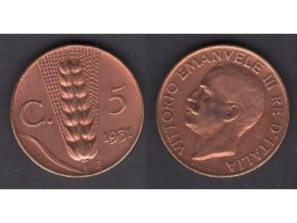 ITÁLIE. 5 centesimi 1931.