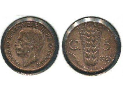 ITÁLIE. 5 centesimi 1926.
