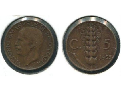 ITÁLIE. 5 centesimi 1925.