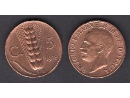ITÁLIE. 5 centesimi 1919.