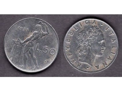 ITÁLIE. 50 lire 1955.