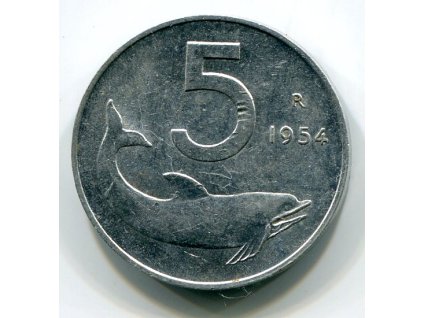 ITÁLIE. 5 lire 1954.