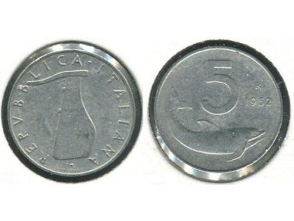 ITÁLIE. 5 lire 1952.