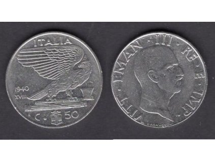ITÁLIE. 50 centesimi 1940/magnet.