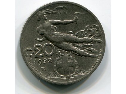 ITÁLIE. 20 centesimi 1922.