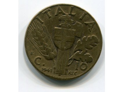 ITÁLIE. 10 centesimi 1941.