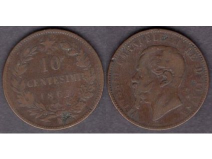 ITÁLIE. 10 centesimi 1867/N.