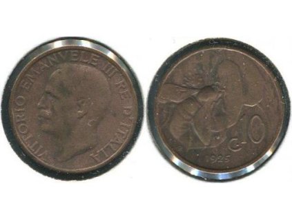 ITÁLIE. 10 centesimi 1925.